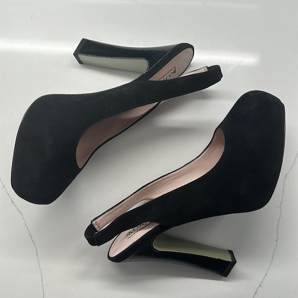 KOKO & Palenki Black Suede Sling Backs size 9 - Picture 2 of 6